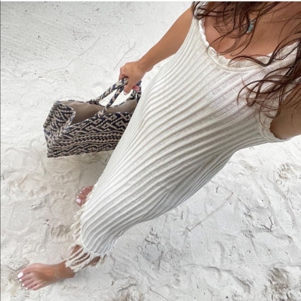 New ZARA Fringe MIDI Dress